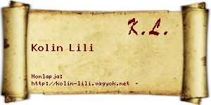 Kolin Lili névjegykártya